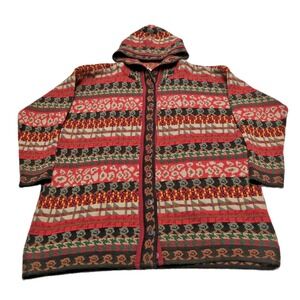 Moda Internazionale Forelli Hooded Cardigan Sweater Coat XL - 2X Multi Geometric